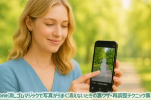 iPhone消しゴムマジックで写真がうまく消えないときの裏ワザ・再調整テクニック集