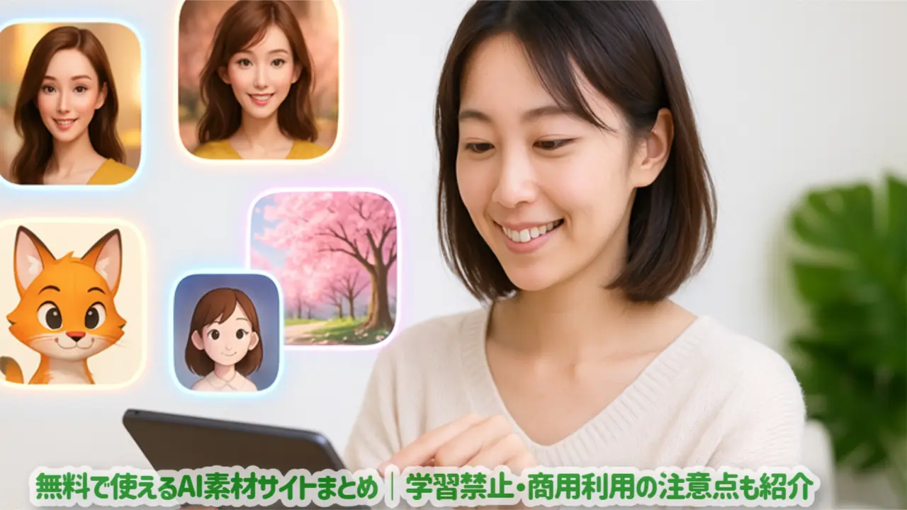 無料で使えるAI素材サイトまとめ｜学習禁止・商用利用の注意点も紹介