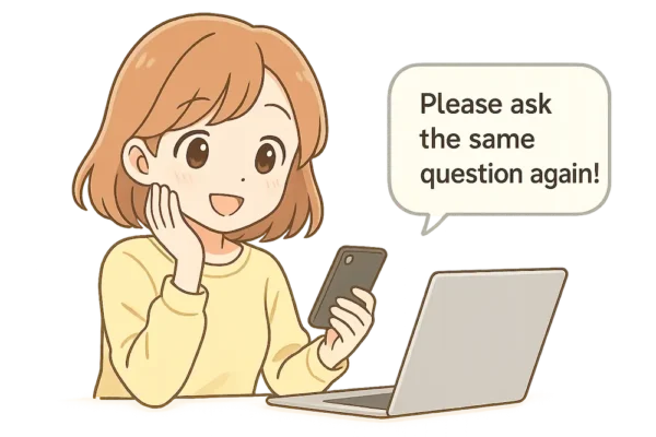 ChatGPTとチャットなら何回聞いても大丈夫