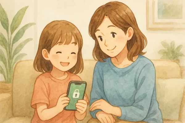 親子でプライバシー設定をしている