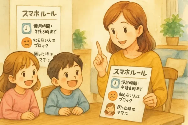 LINEを使う事前の設定とルール決めでかなり対処できます。必要に応じて家庭のルールを紙に書き出して“見える化”するのも効果的