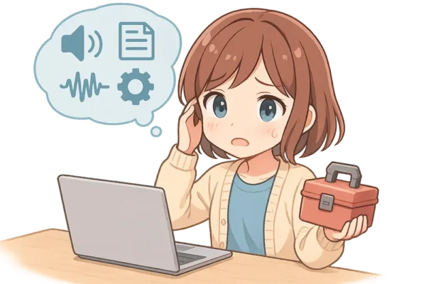 うまくいかずに悩むので「便利な道具を取り出してる」