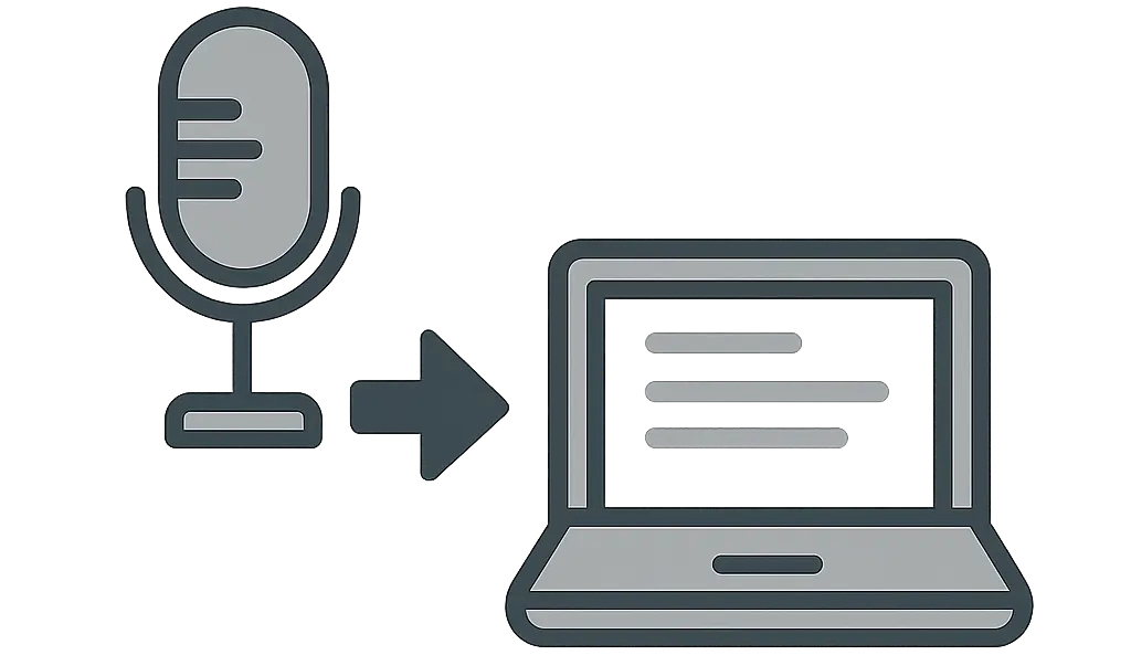 PCと音声がスムーズにつながる流れ図