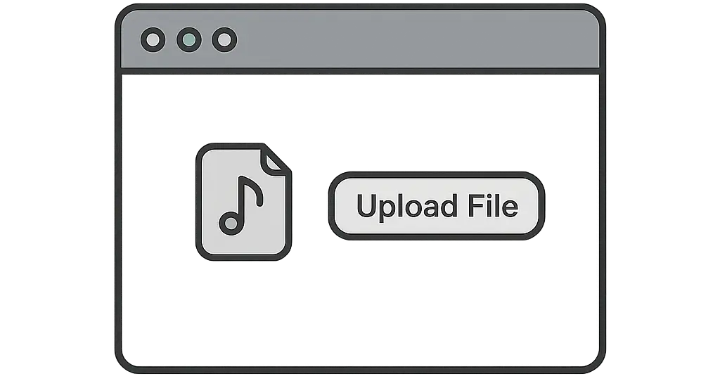 ブラウザ画面+音声ファイルのUI風イメージ