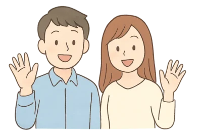 さようならと手を振っている