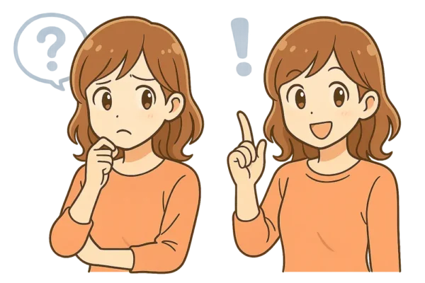 「?」と「!」吹き出し付き