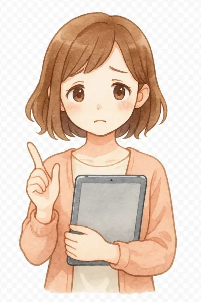 ちょっと困った表情で「一緒に考えよう」と寄り添う感じ