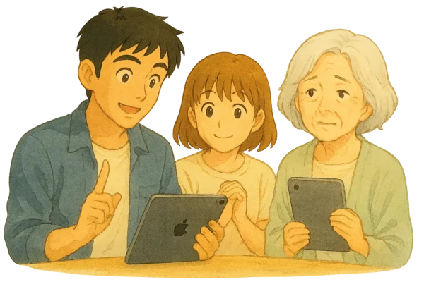 iPad第7世代を持っているひろとのおばあちゃんは心配そうに相談してきた。