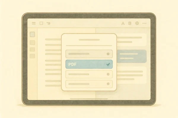  Docs/Word/Pages → PDF書き出しダイアログ風