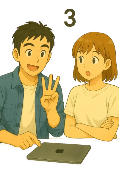 ひろとと陽菜がiPadの寿命を決める3つのポイントについて考えている。