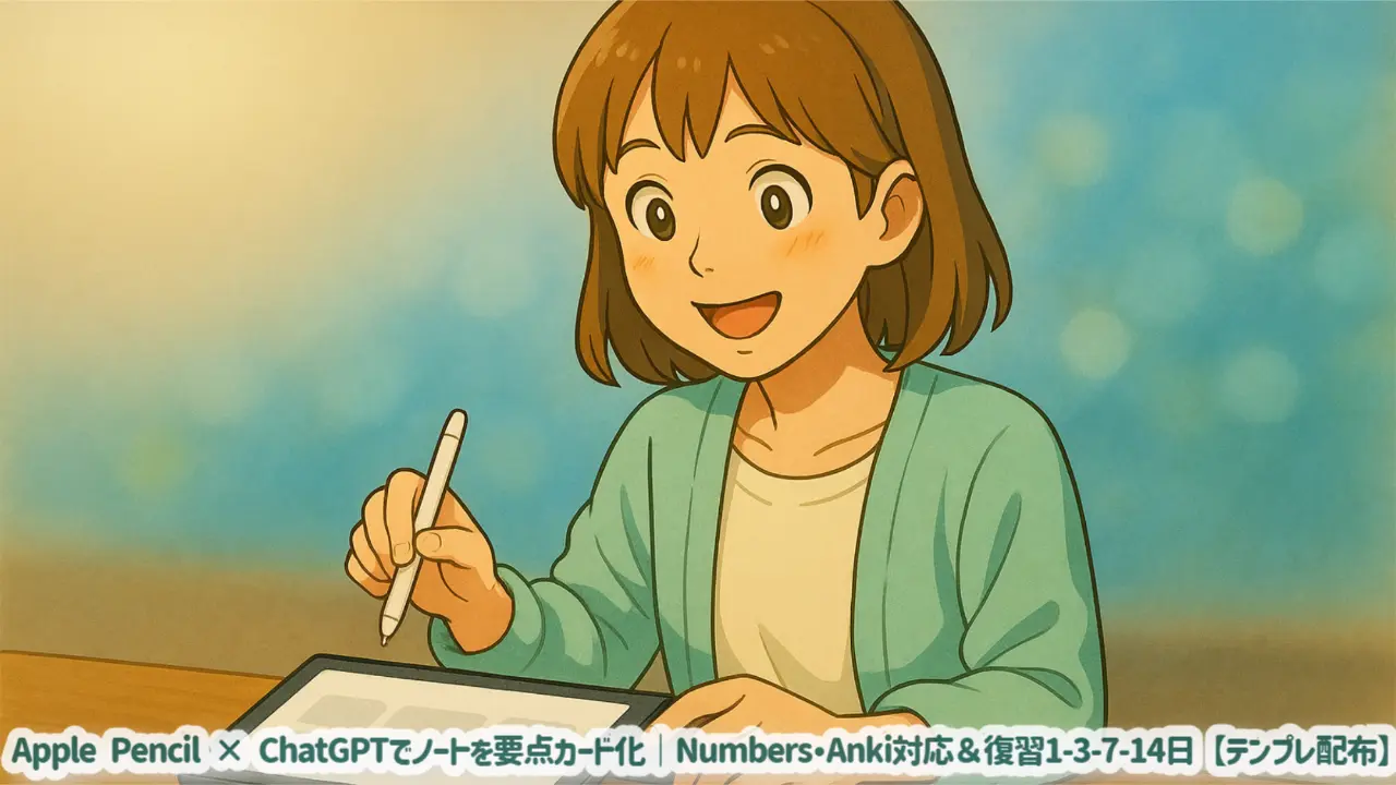 Apple Pencil × ChatGPTでノートを要点カード化｜Numbers・Anki対応＆復習1-3-7-14日【テンプレ配布】