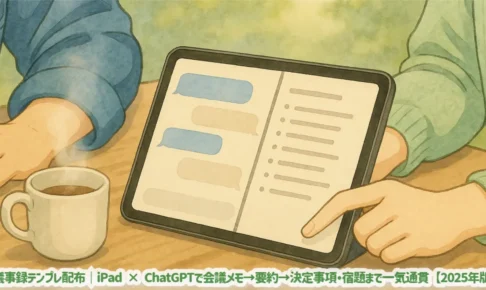 Split Viewで左ChatGPT・右メモを開く｜会議メモをその場で議事録にする