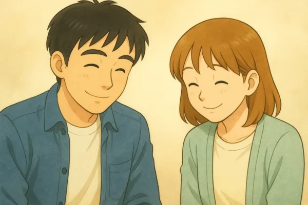 ひろとと陽菜が中身が進化したねという顔をしながら、うんうんうなづいている