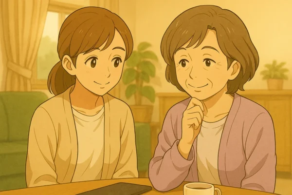 結衣の考えをお母さんがやさしく見守っている