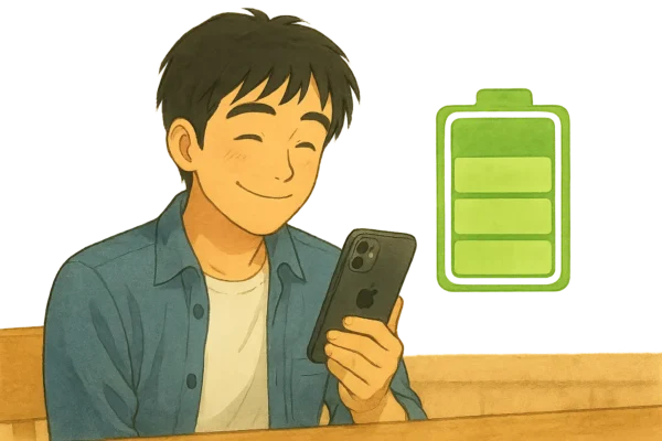バッテリーが長くなったような満足げなひろと