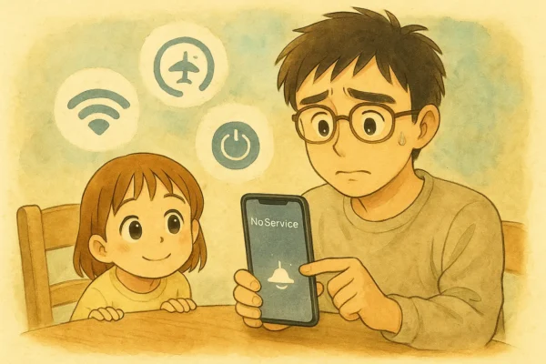 よくあるトラブルと対処にあせっているさとし