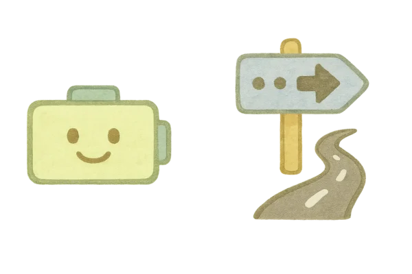 バッテリーと道標のピクトイラスト