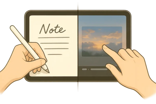 左が“さらさら(手書きメモ)”、右が“つるつる(写真編集)