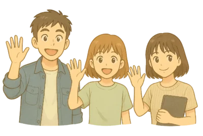 読者に感謝の手を振る