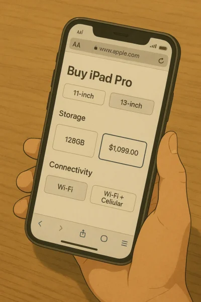 Apple公式の購入画面でiPad Proの価格を確認する様子