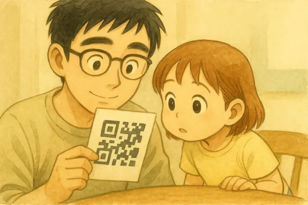 eSIMのQRを読み取って開通するイメージ