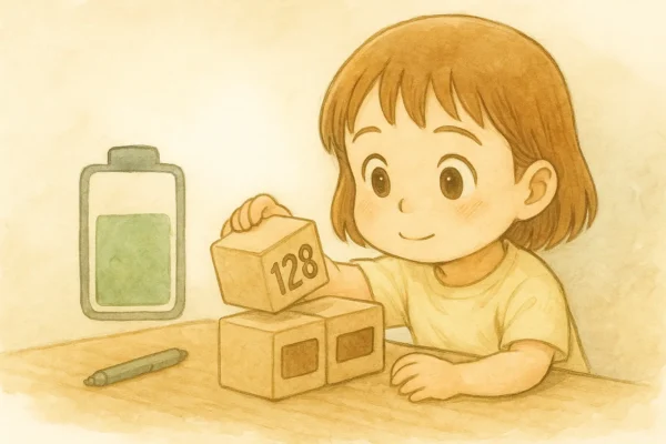 電池とストレージを確認するイメージ