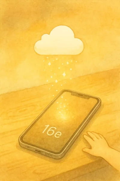 iCloudバックアップから復元するイメージ