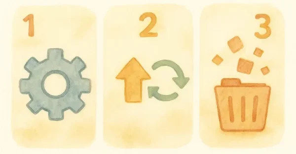 初期化の3ステップ(イラスト)