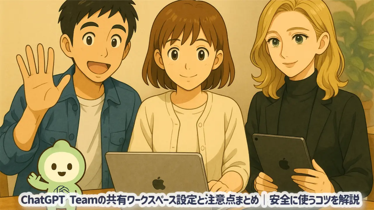 ChatGPT Teamの共有ワークスペース設定と注意点まとめ|安全に使うコツを解説