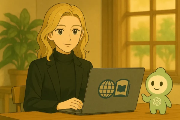 彩花がOpenAI公式ChatGPT Team紹介ページを参照している