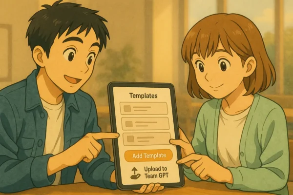 Team GPTのワークスペースにテンプレをアップするイメージ図