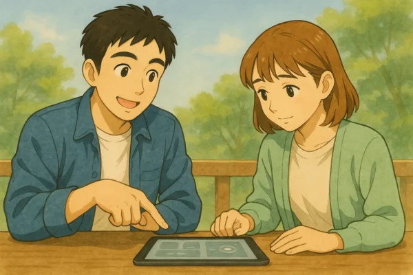 ひろとがやさしく説明している