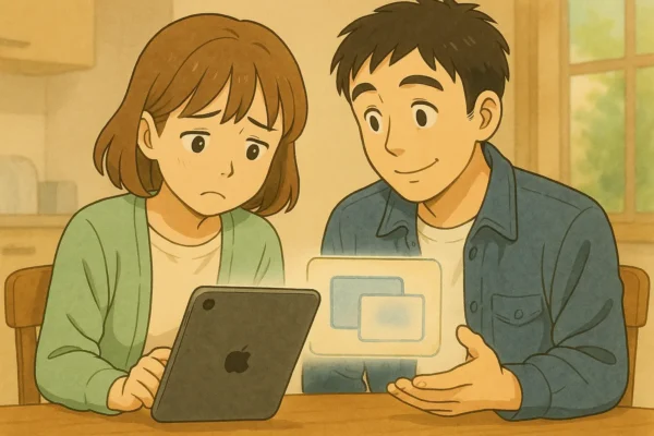 陽菜が「これ前に出てきちゃうやつか…」とやや困り顔 ひろとが横でうなずきながら補足説明