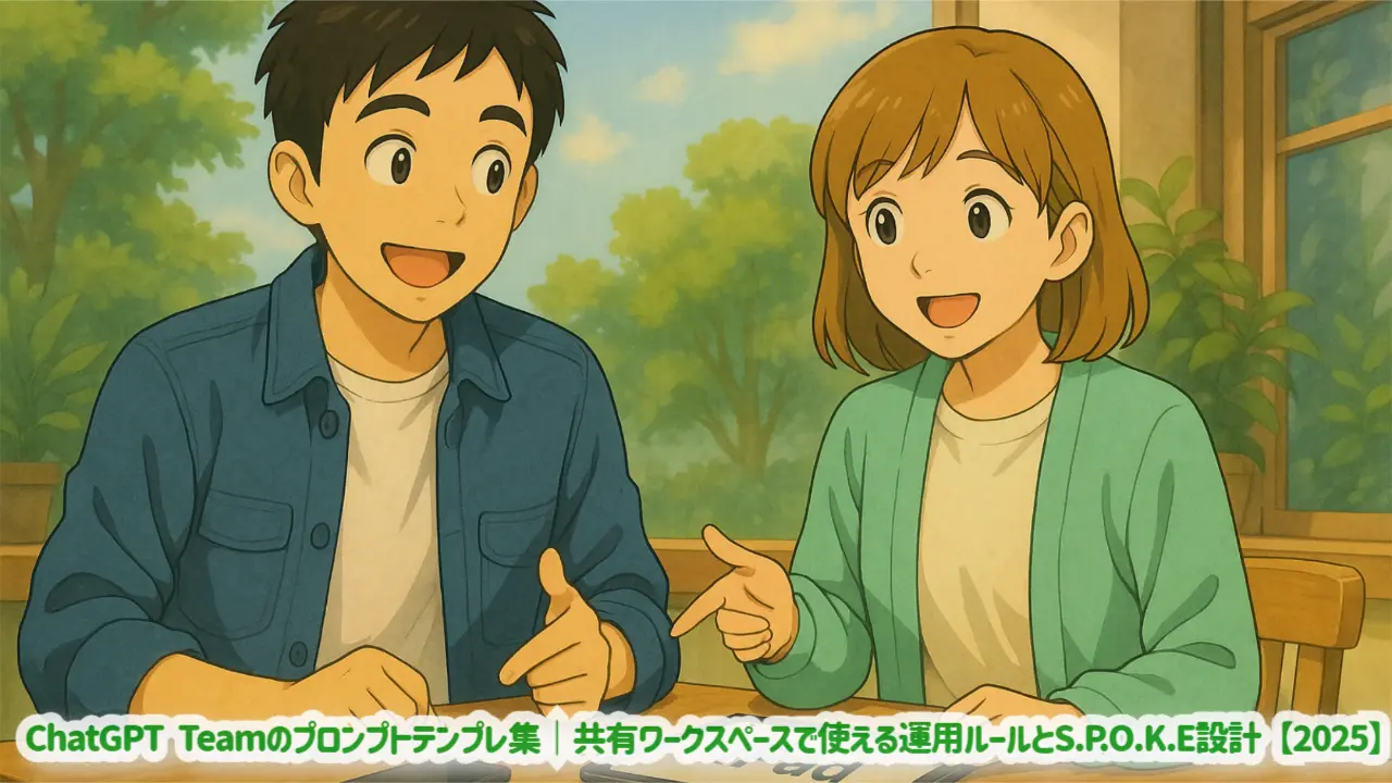 ChatGPT Teamのプロンプトテンプレ集|共有ワークスペースで使える運用ルールとS.P.O.K.E設計【2025】