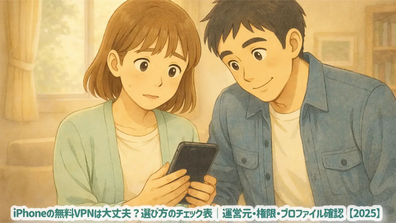 iPhoneの無料VPNは大丈夫？選び方のチェック表｜運営元・権限・プロファイル確認【2025】