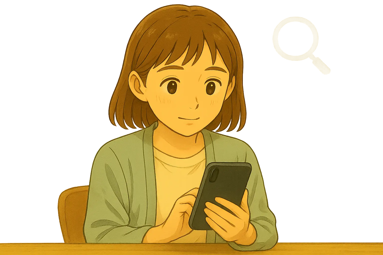 iPhoneの設定を落ち着いて確認しながら、VPNの場所を探している陽菜の様子