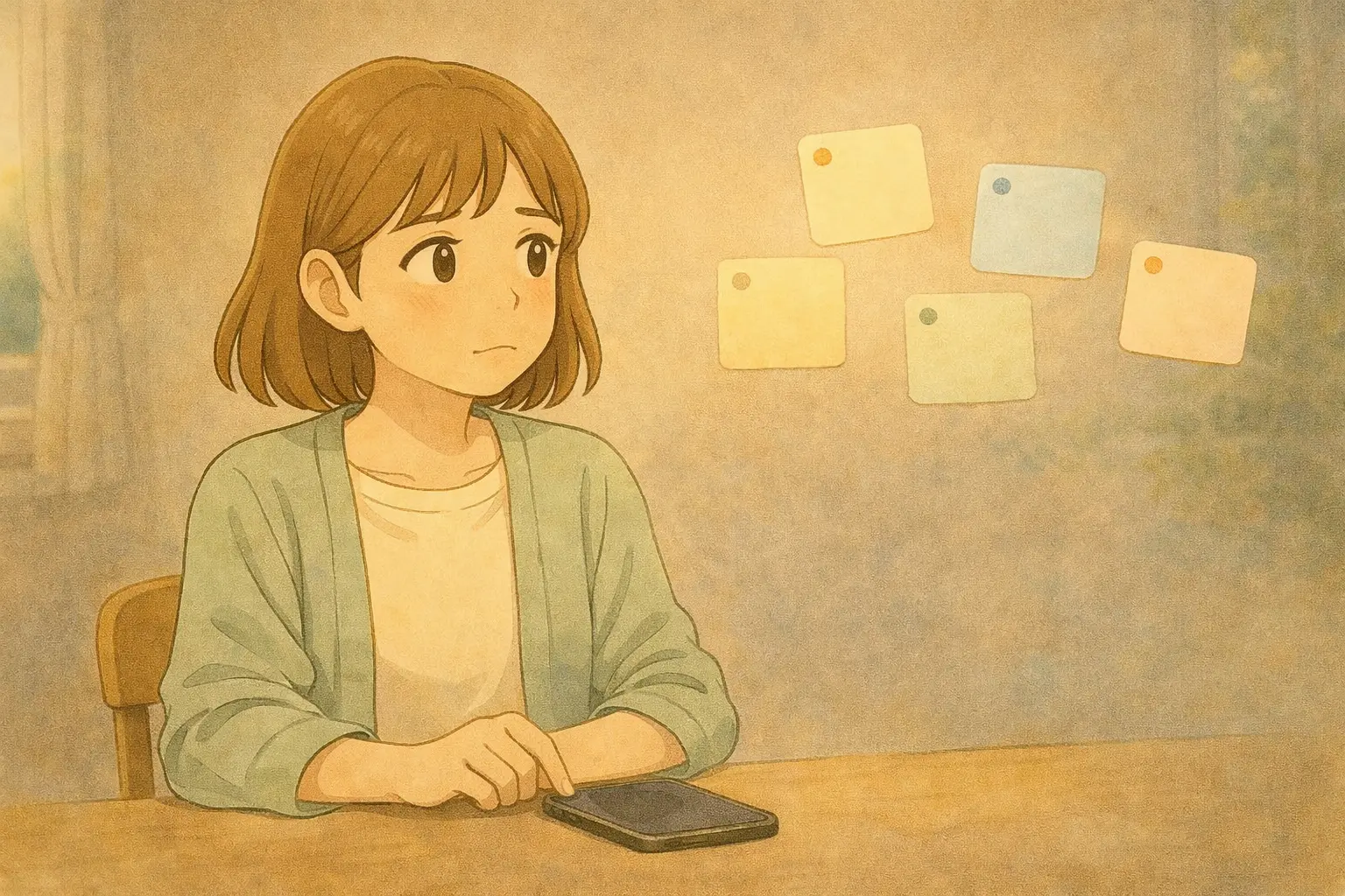 VPNの設定について、すぐに答えを出さず、確認ポイントを一つずつ整理しようと考える陽菜