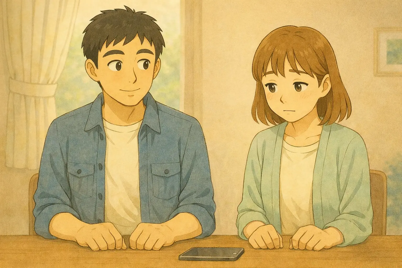 VPNが必要な場面と不要な場面を落ち着いて考える陽菜とひろと