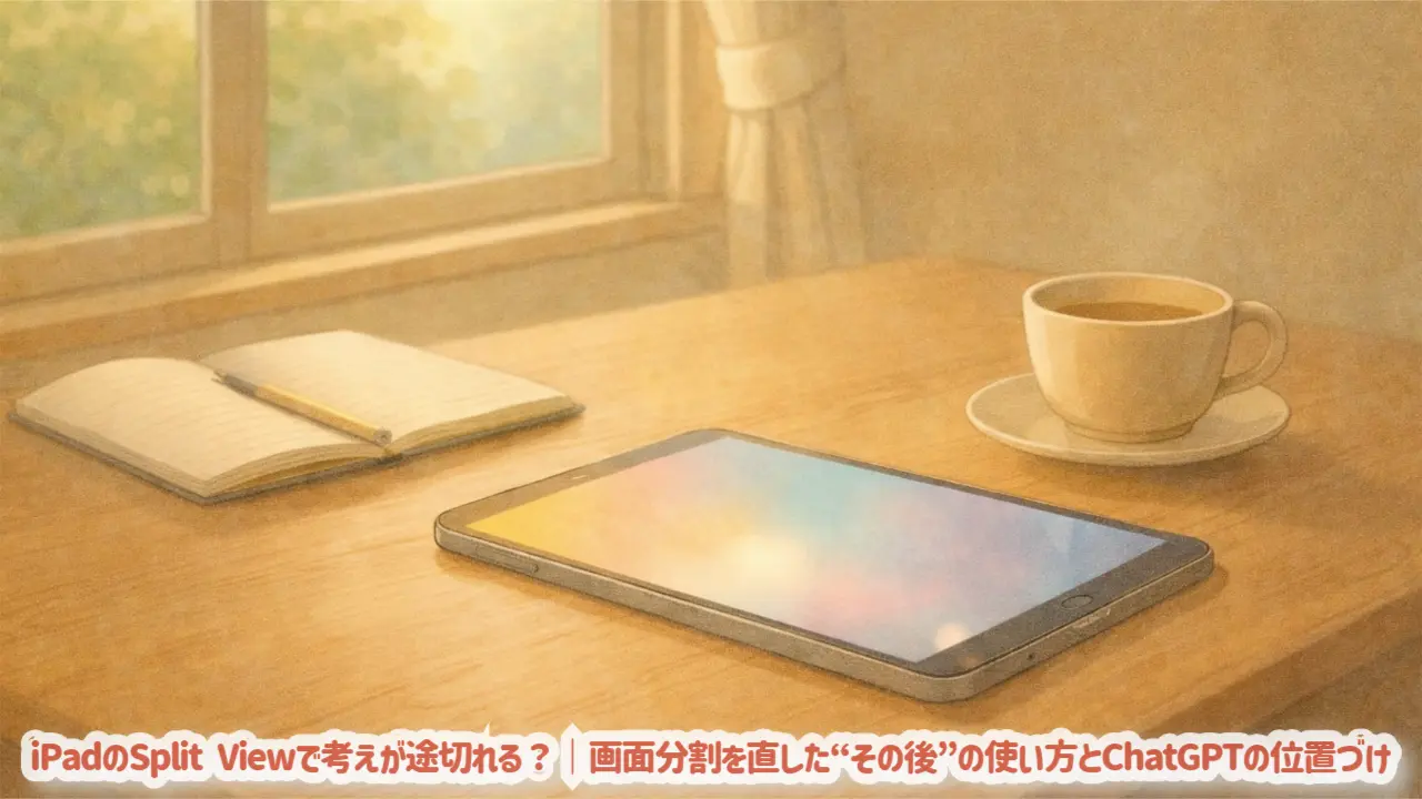 iPadのSplit Viewで考えが途切れる？｜画面分割を直した“その後”の使い方とChatGPTの位置づけ