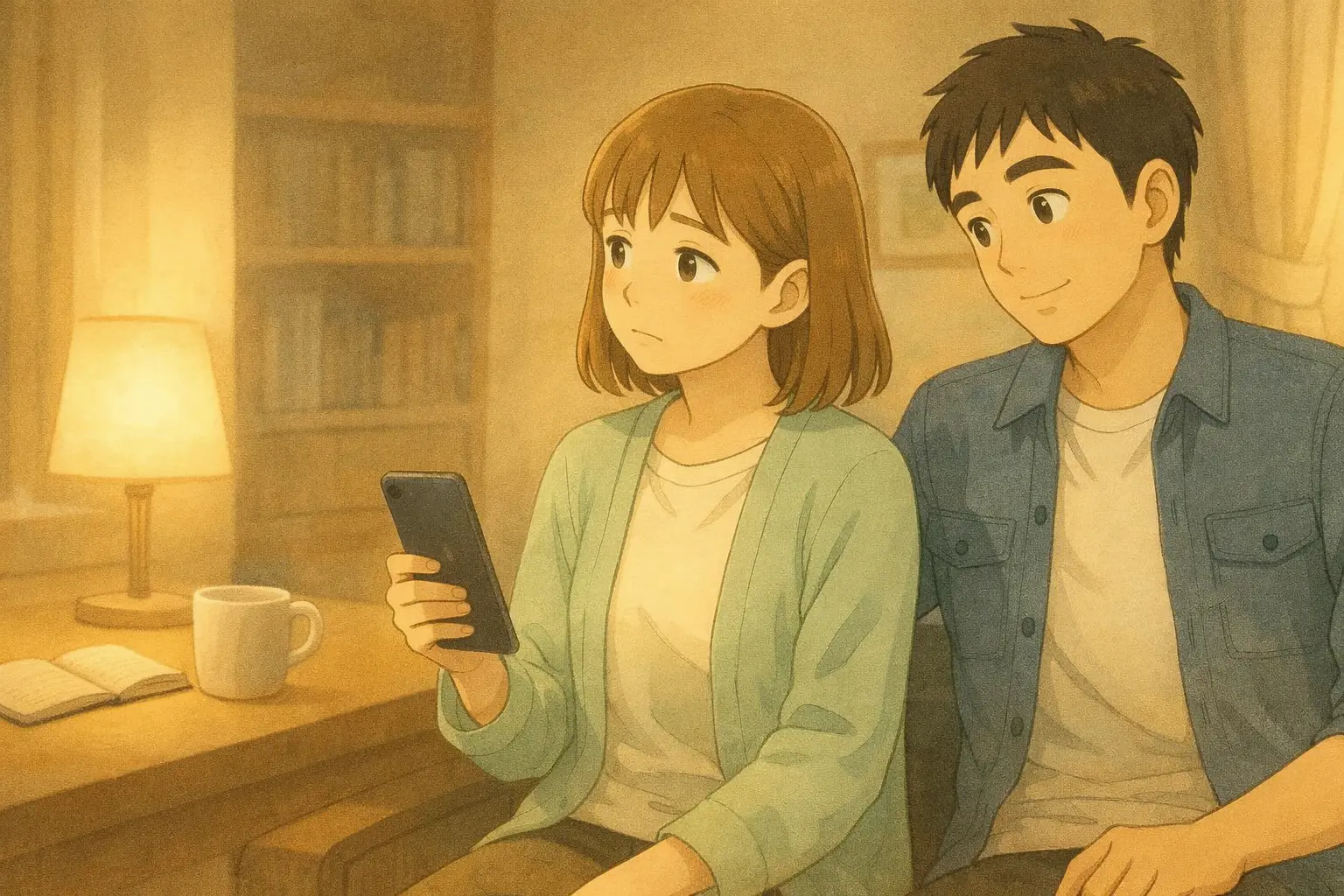 自分の使い方に当てはめて考える陽菜と、そっと見守るひろと