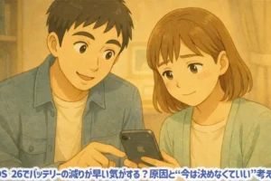 iOS 26でバッテリーの減りが早い気がする？原因と“今は決めなくていい”考え方