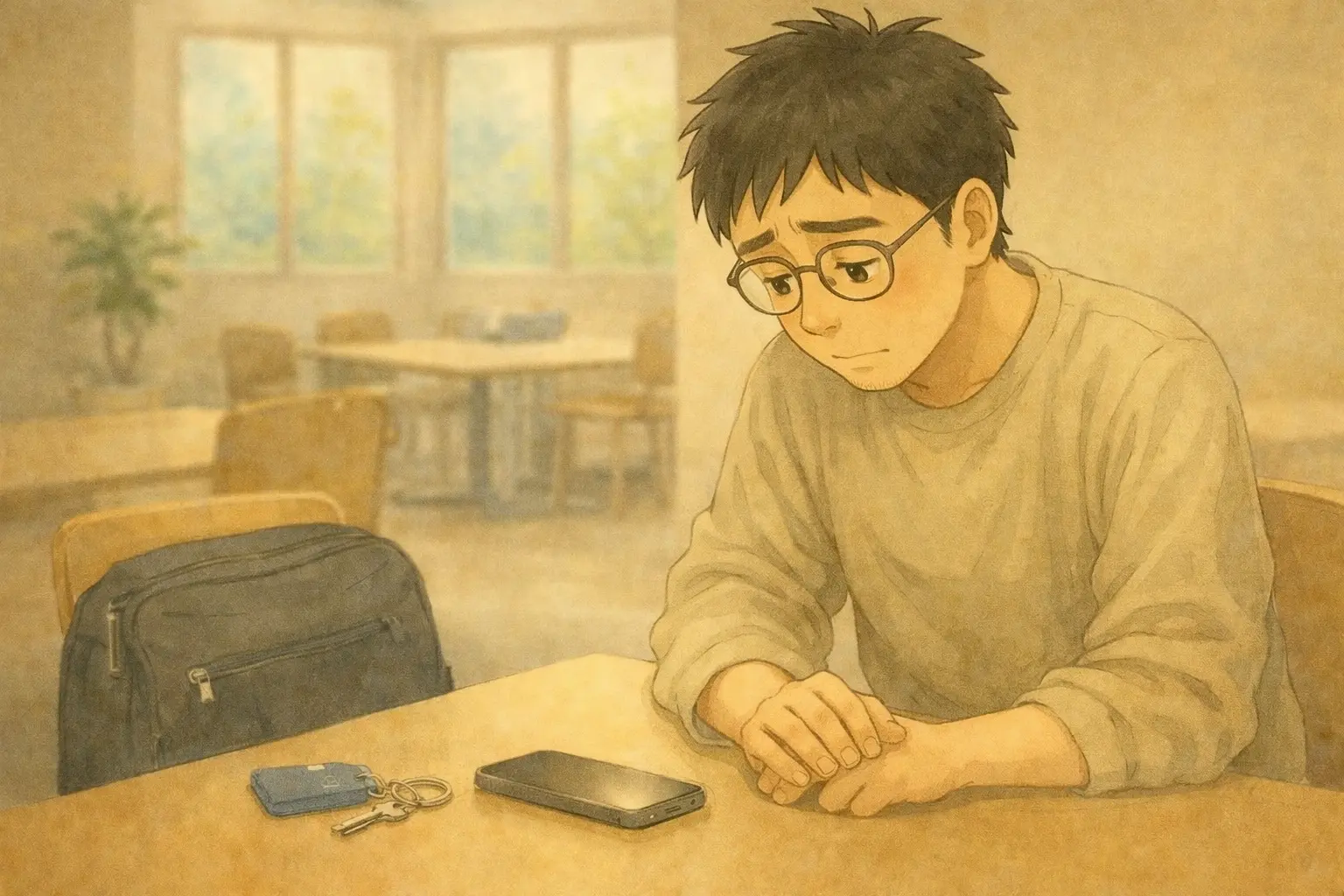 移動が多かった一日を思い出し、電波の影響かもしれないと気づくさとし