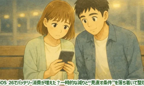 iOS 26でバッテリー消費が増えた？一時的な減りと“見直す条件”を落ち着いて整理