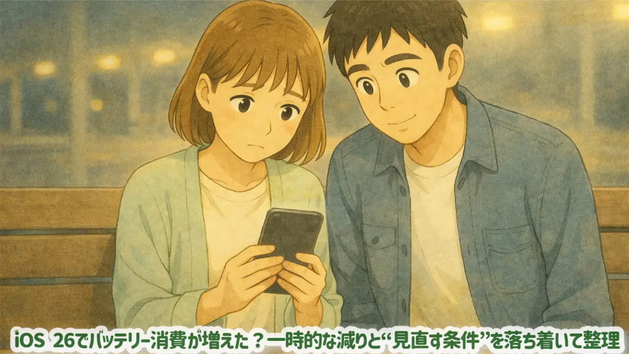 iOS 26でバッテリー消費が増えた？一時的な減りと“見直す条件”を落ち着いて整理