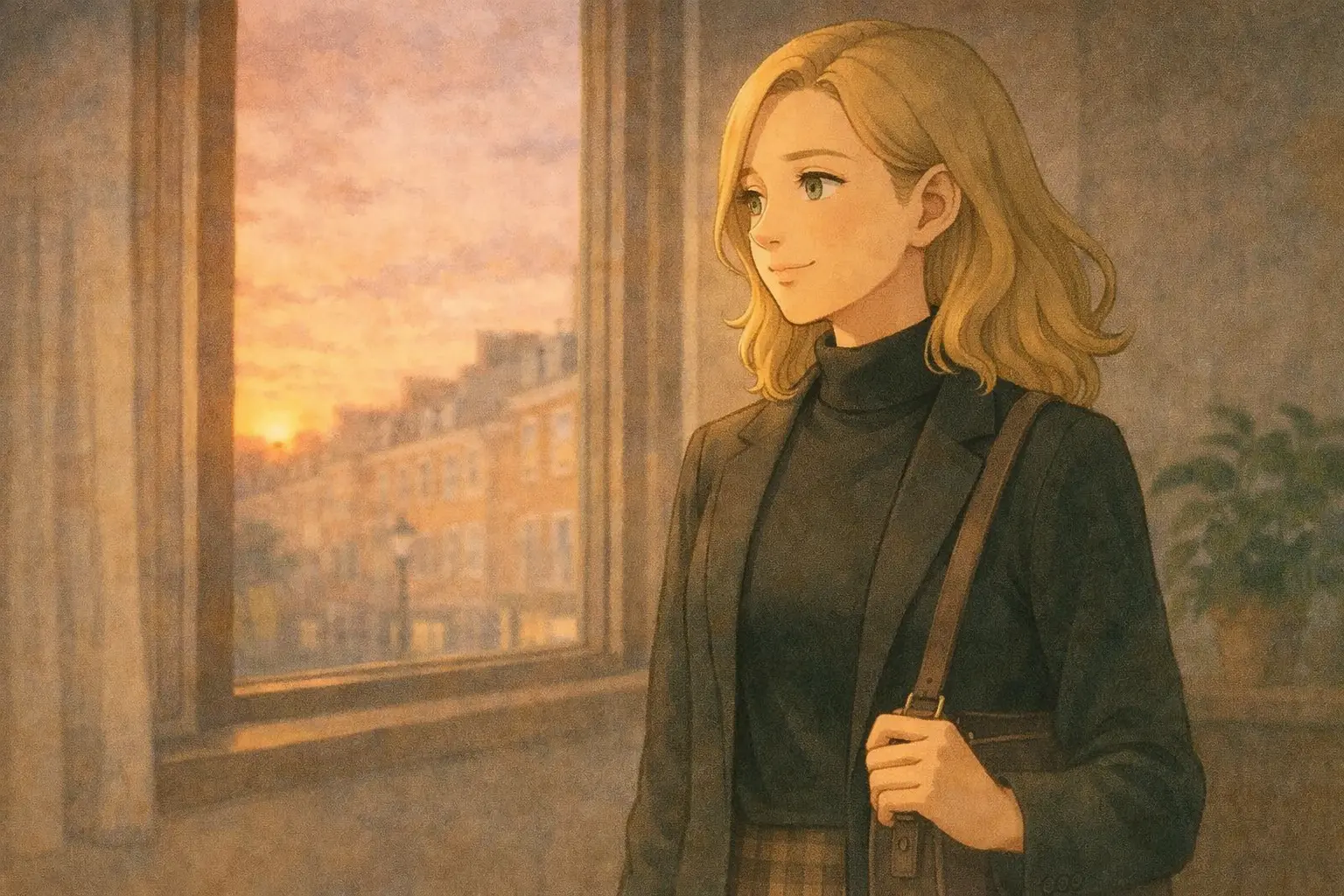 今日は決めなくていいと感じている彩花の穏やかな表情