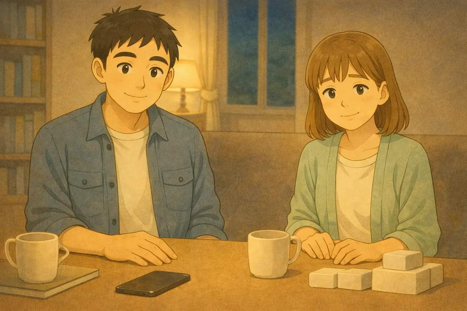 こちらを見て、今日はここまでで大丈夫だと静かに伝えるひろとと陽菜