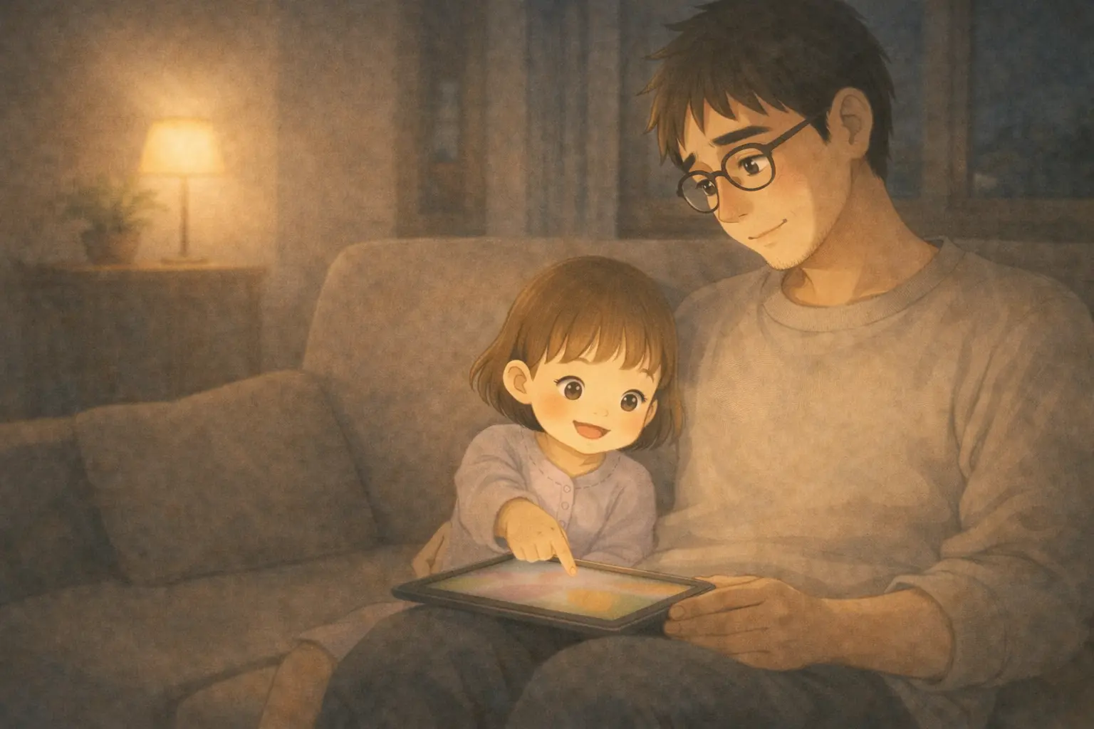 止まらない夜、色を選びながら穏やかに続く親子の時間