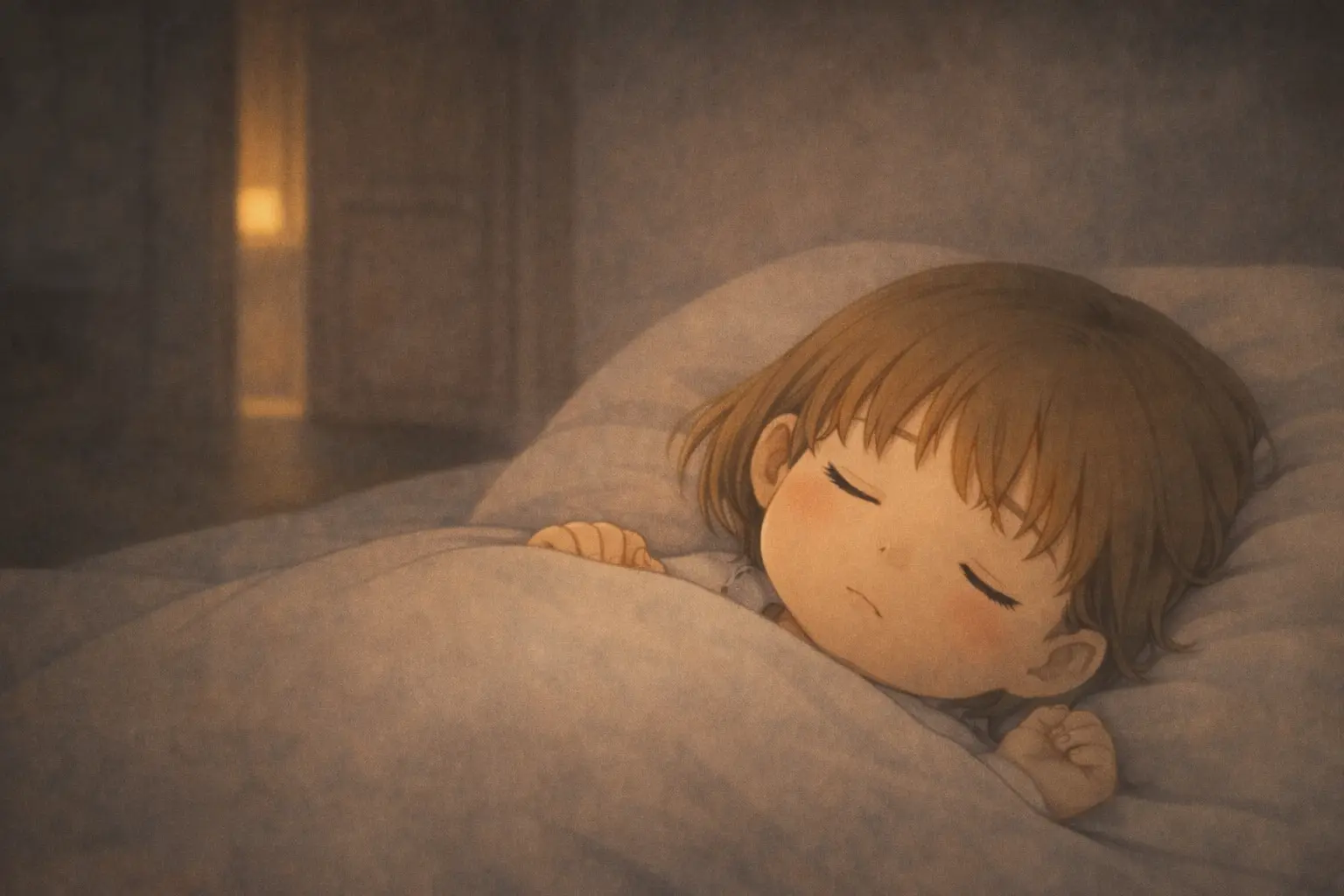 静かに眠る芽依。