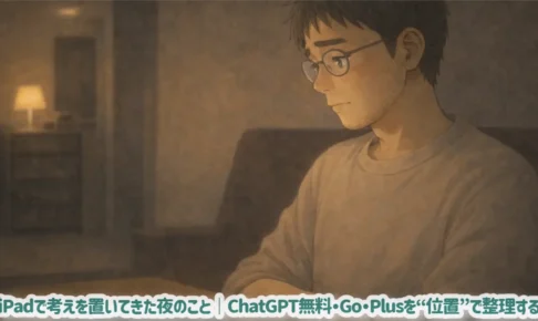iPadで考えを置いてきた夜のこと｜ChatGPT無料・Go・Plusを“位置”で整理する