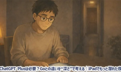 ChatGPT Plusは必要？Goとの違いを“深さ”で考える｜iPadでもっと潜れた夜
